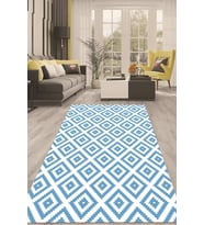 Dijital Kaymaz Taban Yıkanabilir Modern Renkli Salon Halısı Mutfak Halısı Yolluk ND-HT-1274 (Mavi)