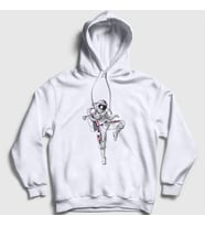 Presmono Unisex Gri Muay Thai Astronaut Uzay Kapüşonlu Sweatshirt 353007tt (Beyaz)