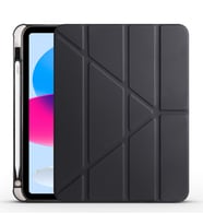 iPad 10.9 2022 (10.Nesil) Kılıf Tri Folding Kalem Bölmeli Standlı (Siyah)