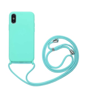 Apple iPhone XS 6.5 Kılıf Zore Ropi İpli Silikon Kılıf (Turkuaz)