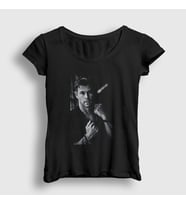 Presmono Kadın Beyaz Grayscale Chris Hemsworth T-Shirt 358699tt (Siyah)