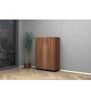 Vena Tam Kapak Ofis Dosya Dolap 80x35x115cm (Beyaz - Ceviz)