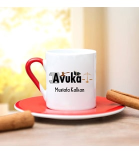 Avukat Türk Kahvesi Fincanı (Kırmızı)