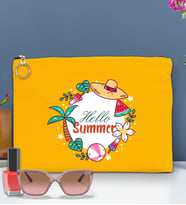 BK Gİft Yaz Temalı-4 Astarlı Portföy Çanta 30x21cm(12 Renk Seçeneği), Baskılı El Çantası, Organizer Çanta (Sarı)