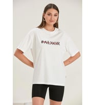 ALEXANDERGARDI BOYFRİEND BASKILI T-SHİRT (UN22-30200) (Beyaz)