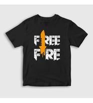 Presmono Unisex Çocuk Beyaz Knife V2 Free Fire T-Shirt 233093tt (Siyah)