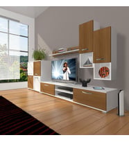 Decoraktiv Eko 6DA Mdf Dvd Tv Ünitesi Tv Sehpası (Beyaz - Ceviz)