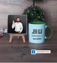 Jeoloji Mühendisi Fotoğraflı Dekoratif Taş, Kupa Bardak Beyaz Hediye (Model 14)