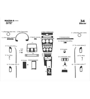 Meriç® Mazda 6 Ön Torpido Kaplama Maun 34 Parça 2004-2007 (Karbon)