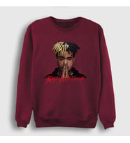 Presmono Unisex Beyaz Forever XXXTentacion Sweatshirt 47853tt (Bordo)