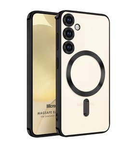 Microsonic Samsung Galaxy S23 FE Kılıf MagSafe Luxury Electroplate Mavi (Siyah)
