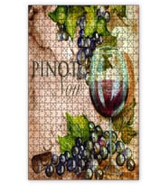 Cakapuzzle Kırmızı Şarap Kadehi Üzüm Puzzle Yapboz MDF (Ahşap) (255 Parça)