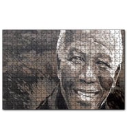 Cakapuzzle Nelson Mandela Yağlı Boya Siyah Beyaz  Puzzle Yapboz MDF (Ahşap) (1000 Parça)