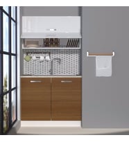 Decoraktiv Mini 100Y MDF Hazır Mutfak Dolabı - Tezgah Dahil (Beyaz - Ceviz)