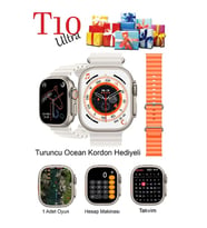 Watch 8 Ultra T10 Ultra Akıllı Saat 49MM 2.09Inç iOS/Android Uyumlu (Turuncu Gümüş)