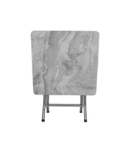 Mermer Desenli Katlanabilir Masa 60x60 cm (Antrasit)