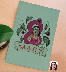 BK Gift 8 Mart Karikatürlü Sert Kapaklı Pudra Pembesi Lastikli Defter , Arkadaşa Hediye, Yeni İş Hediyesi, Doğum Günü Hediyesi (Model 2)