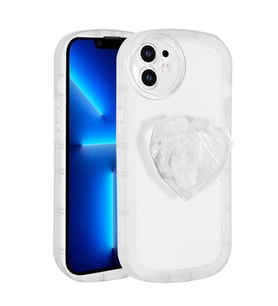Uyumlu Model Apple iPhone 12 Kılıf Diamond Pop Soketli Renkli Kapak (Beyaz)