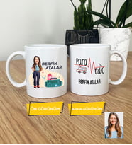 Kişiye Özel Karikatürlü Paramedik Hediye Kupa Bardak Kadın Paramediğe Tıp Bayramı Hediyesi (Beyaz)
