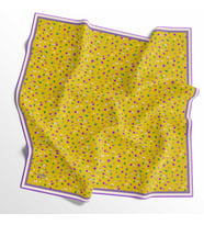 90 X 90 İpek Vual  İnce Eşarp - 03575 (Sarı)