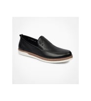 Greyder 62624 Erkek Hakiki Deri Baskılı Lastikli Casual Urban Ayakkabı (Siyah)