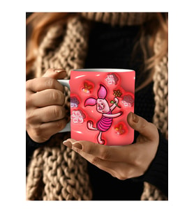 Winnie the Pooh - Kaplan Tigger - İyor - Piglet Baskılı 3D Tasarım Seramik Kupa Mug (15)