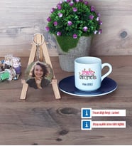 İngilizce Öğretmeni Türk Kahvesi Fincanı Ahşap Altlıklı ve Fotoğraflı Ahşap Anahtarlık Hediye (Model 4)
