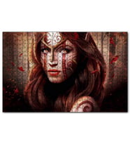 Cakapuzzle Amazon Savaşçı Kadını ve Orman Puzzle Yapboz MDF (Ahşap) (255 Parça)