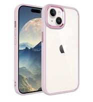 Apple iPhone 15 Plus Kılıf Krom Kılıf (Açık Pembe)