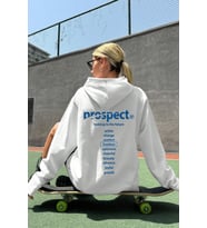 Unisex Prospect Baskılı Sweatshirt (Beyaz)