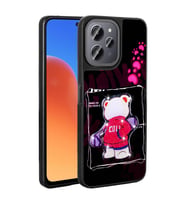 Xiaomi Redmi 12 4G Kılıf Parlayan Kabartmalı İkonik Figürlü Amas Silikon Kılıf (Siyah)