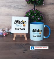 Maden Mühendisi Dekoratif Taş, Kupa Bardak Kırmızı Hediye (Model 3)