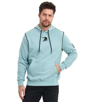 Snowboard Nakış Logo Baskılı Gri Sweatshirt (Su Yeşili)