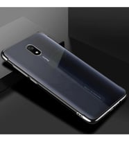 Xiaomi Redmi 8A Köşeleri Renkli Şeffaf Kamera Korumalı Kılıf (Gri)