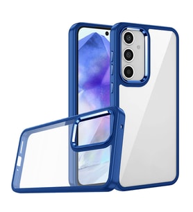 Galaxy A55 Kılıf Flora Buton,Kenar Çevresi Renkli Kılıf (Mavi)