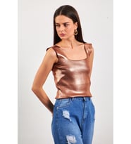 Nare Gold Varaklı Fitilli Kadın Atlet (Bakır)