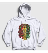 Presmono Unisex Gri Lion Bob Marley Kapüşonlu Sweatshirt 265142tt (Beyaz)