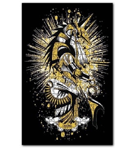 Cakapuzzle Altın Renkli Anubis Siyah Arkaplan Puzzle Yapboz MDF (Ahşap) (1000 Parça)