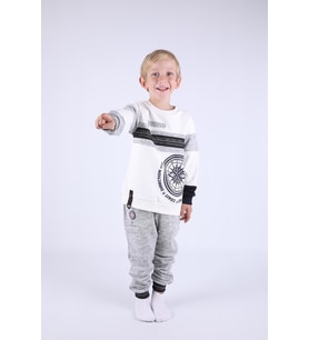 Nexactive Kız Erkek Çocuk Alt Üst 2'li Spor Eşofman Takım 50039-50071 (Ekru)