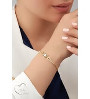 BAGET TAŞLI BİLEKLİK ÖZEL GÜNLER GOLD-ROSE-GÜMÜŞ RENK 925 AYAR GÜMÜŞ BİLEKLİK (Gold)
