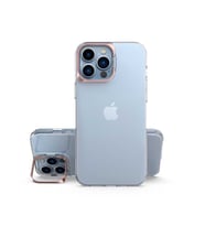 iPhone 13 Pro Kılıf Skuba Köşeleri Korumalı Kamera Standlı Kılıf (Rose)