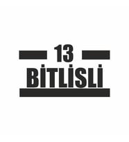 13 Bitlisli Araba Sticker siyah 16x9 CM (Siyah)