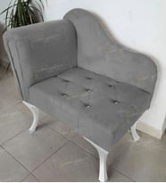Yeni Model Tekli Köşe Koltuğu Josefin Bench Beyaz Ayak (Gri)