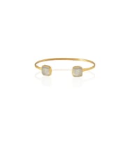 Kadir Jewellery 22 Ayar Altın Kaplama El İşçiliği Zirkon Taşlı Kadın Charm Bileklik (Gri)