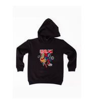 Spiderman baskılı örümcek adam kapüşonlu pamuklu kumaş çocuk sweatshirt (Siyah)