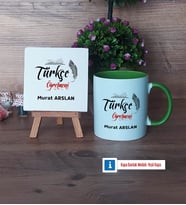 Türkçe Öğretmeni Dekoratif Taş, Kupa Bardak Kırmızı Hediye Öğretmenler Günü Hediyesi (Model 13)