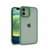 Apple iPhone 12 Kılıf Case, Kamera Lens Korumalı Elektroplatin Kaplama Sert PC Koruyucu Colourful Platinum Serisi (Yeşil)