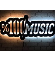Led Işıklı Tablo Dekoratif 100 Müzik Duvar Süsü Dekorasyon (Beyaz)