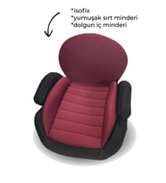 Convers Crozz İsofix'li Oto Koltuk Yükseltici (Bordo)