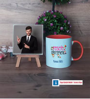Felsefe Öğretmeni Fotoğraflı Dekoratif Taş, Kupa Bardak Beyaz Hediye (Model 13)